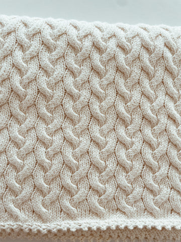 Merle Cable Blanket - Snow