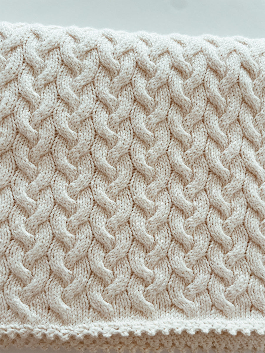 Merle Cable Blanket - Snow